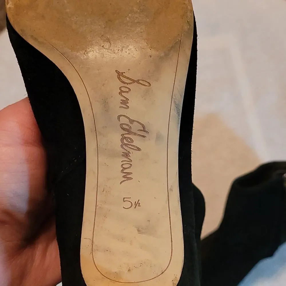 Sam Edelman Kinzey Black Suede Leather Zip Ankle Women Size‎ 5 1/2
